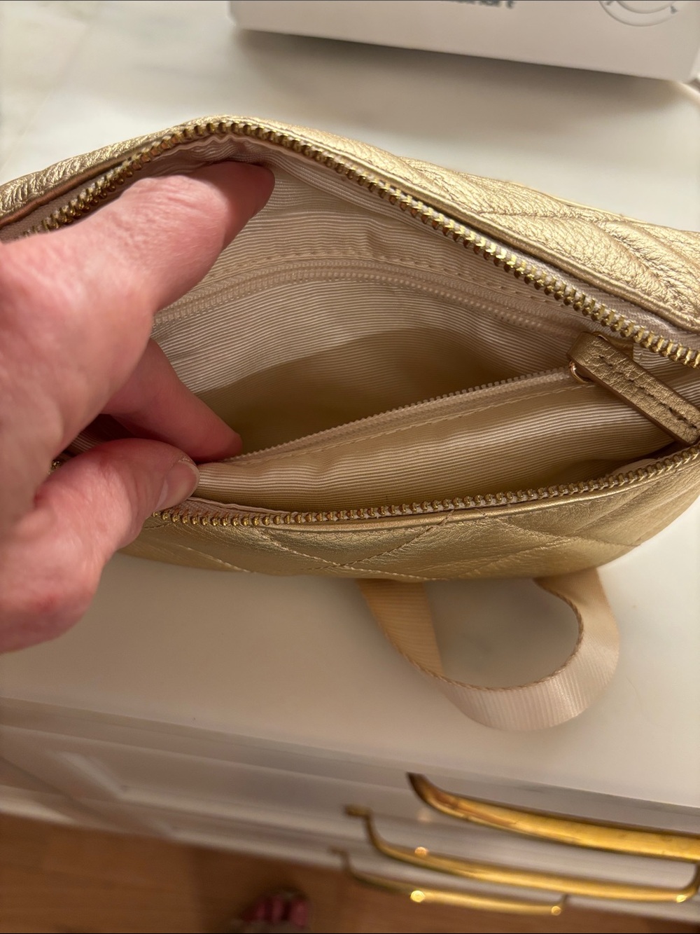 Lilly Pulitzer Kenton Gold Leather Belt Bag Fanny Pack - Picture 8 of 8